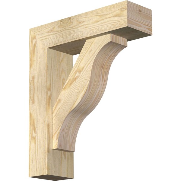 Ekena Millwork Funston Block Rough Sawn Bracket w/ Offset Brace, Douglas Fir, 6"W x 20"D x 24"H BKT0604X20X24FST05RDF - main